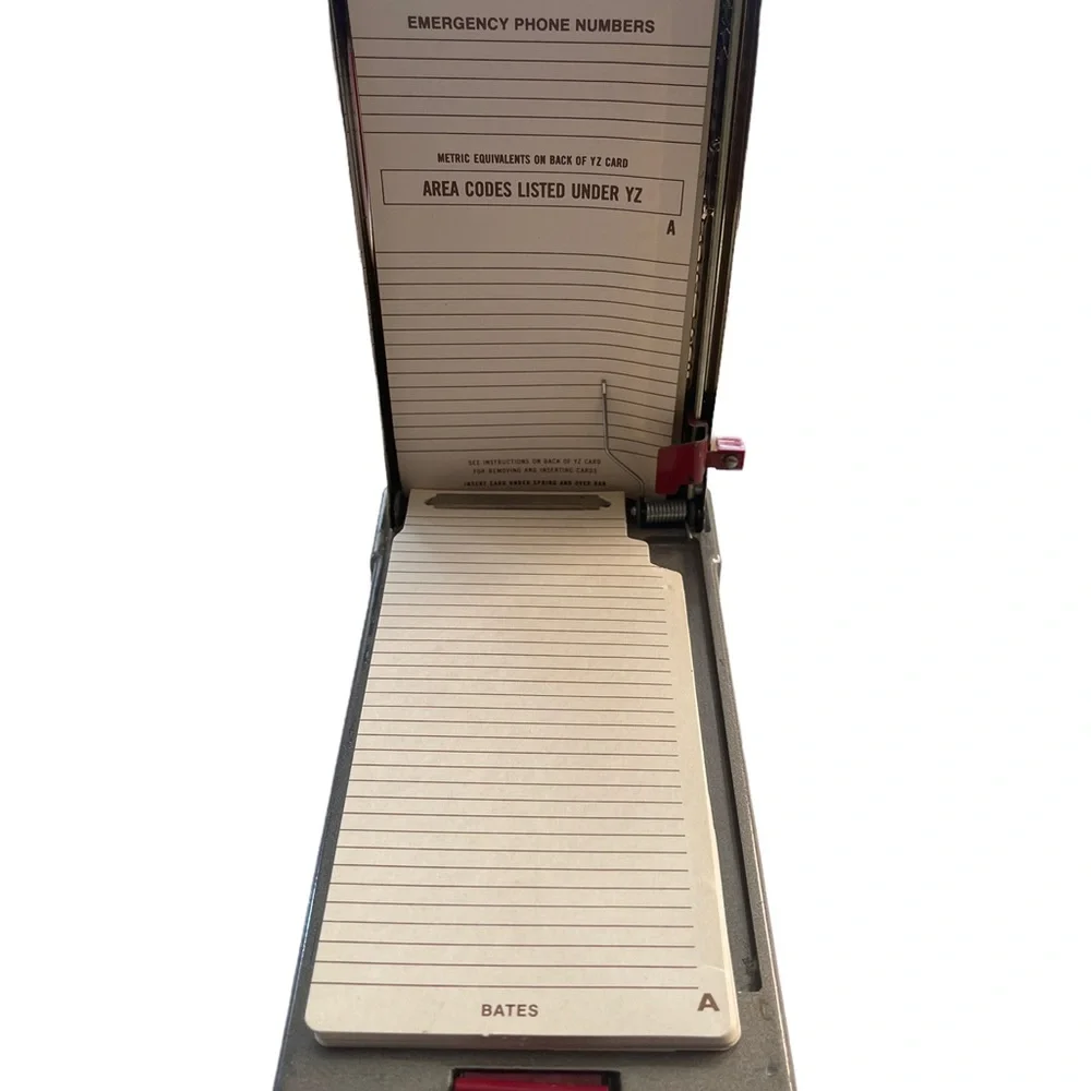 Vintage Bates Metal Secretary List Finder Phone Index Directory Unused Pages - Picture 5 of 7
